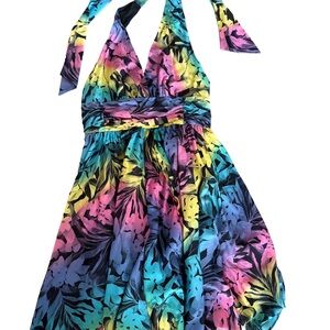 Vintage Multicolor Backless Dress